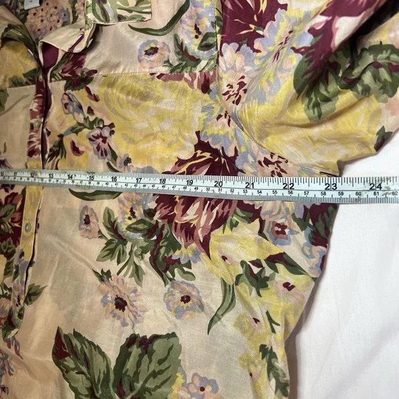 Soft Surroundings Women’s XLP Silk Artsy Blouse Breezy Boho Button Up Tunic Top - Picture 9 of 10